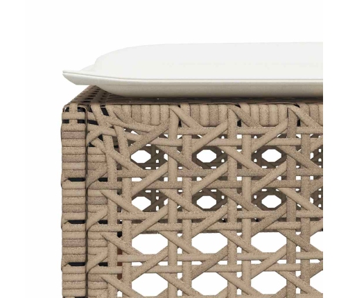 Set de sofás de jardín y cojines 8 piezas ratán sintético beige