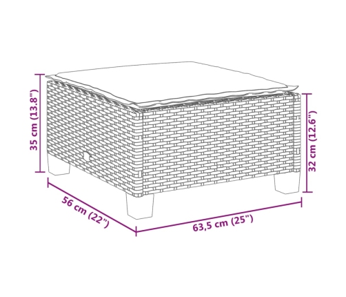 Set de sofás de jardín 7 pzas con cojines ratán sintético gris