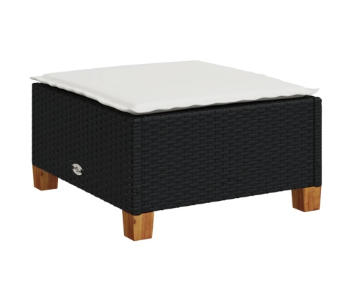 Set de sofás de jardín y cojines 8 piezas ratán sintético negro