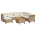 Set de sofás de jardín y cojines 8 piezas ratán sintético beige