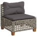 Set de muebles de jardín 6 pzas y cojines ratán sintético gris