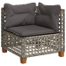 Set de muebles de jardín 6 pzas y cojines ratán sintético gris