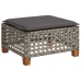 Set de muebles de jardín 6 pzas y cojines ratán sintético gris
