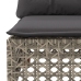 Set de muebles de jardín 6 pzas y cojines ratán sintético gris