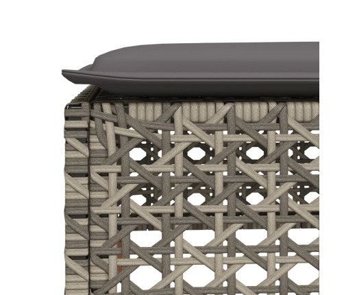 Set de muebles de jardín 6 pzas y cojines ratán sintético gris