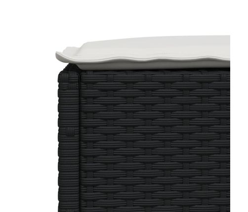 Set de sofás de jardín y cojines 8 piezas ratán sintético negro