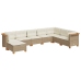 Set de sofás de jardín y cojines 8 piezas ratán sintético beige