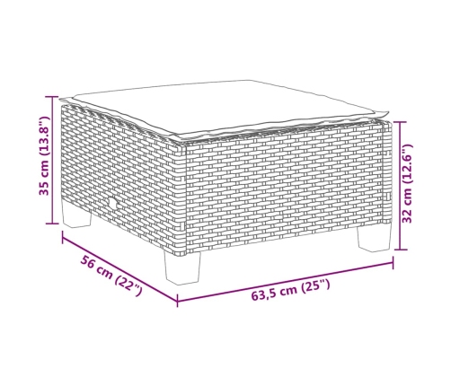 Set de sofás de jardín y cojines 8 piezas ratán sintético beige