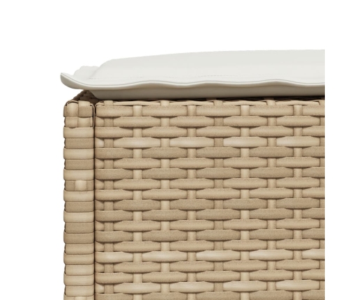 Set de sofás de jardín y cojines 8 piezas ratán sintético beige