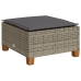 Set de muebles de jardín 9 pzas y cojines ratán sintético gris
