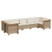 Set sofás de jardín 7 piezas y cojines ratán sintético beige