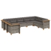 Set de muebles de jardín 9 pzas y cojines ratán sintético gris