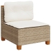 Set de sofás de jardín con cojines 9 pzas ratán sintético beige
