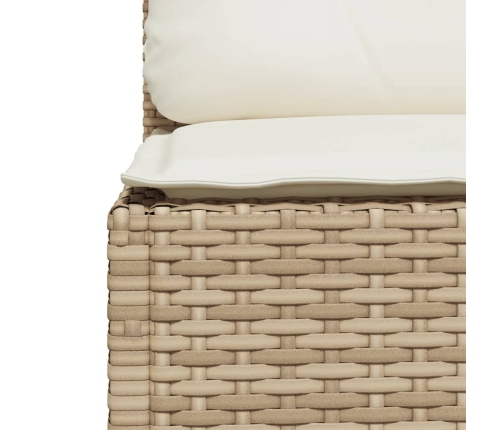 Set de sofás de jardín con cojines 9 pzas ratán sintético beige