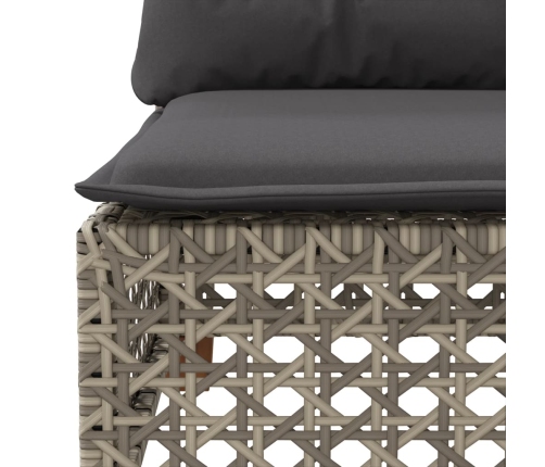 Set de muebles de jardín 9 pzas y cojines ratán sintético gris