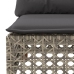 Set de muebles de jardín 9 pzas y cojines ratán sintético gris