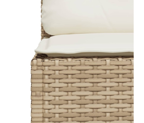 Set de sofás de jardín con cojines 9 pzas ratán sintético beige