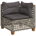 Set de muebles de jardín 9 pzas y cojines ratán sintético gris