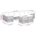 Set de muebles de jardín 9 pzas y cojines ratán sintético gris