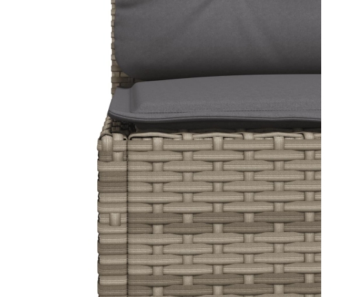 Set de sofás de jardín 10 pzas con cojines ratán sintético gris
