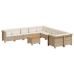 Set de sofás de jardín 11pzas con cojines ratán sintético beige