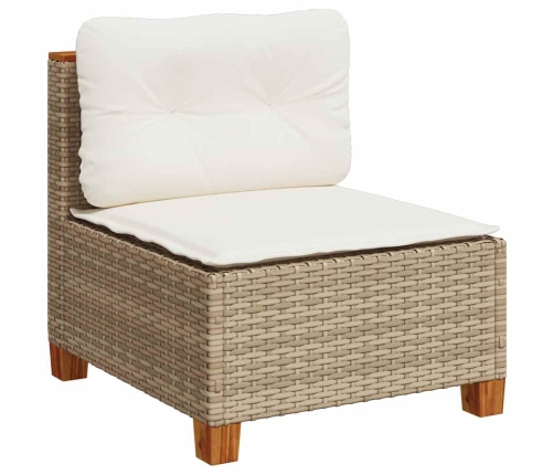 Set de sofás de jardín 11pzas con cojines ratán sintético beige