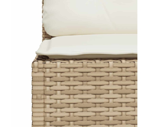 Set de sofás de jardín 11pzas con cojines ratán sintético beige