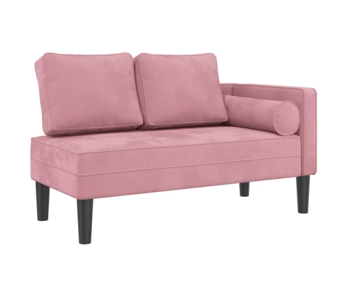 Sofá diván con cojines terciopelo rosa