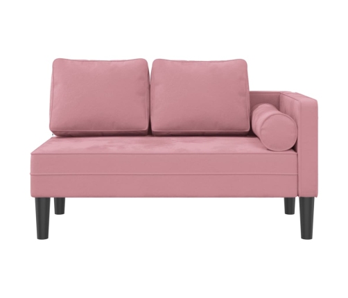 Sofá diván con cojines terciopelo rosa