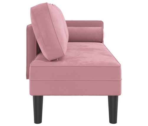 Sofá diván con cojines terciopelo rosa
