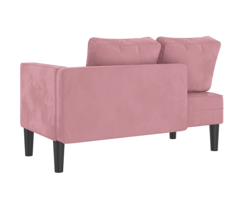 Sofá diván con cojines terciopelo rosa