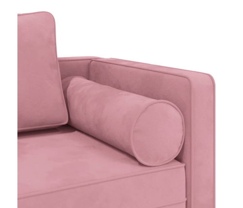 Sofá diván con cojines terciopelo rosa