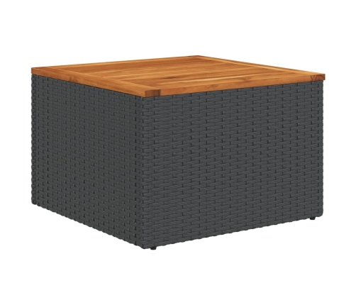 Set sofás jardín y cojines 2 pzas ratán sintético acacia negro