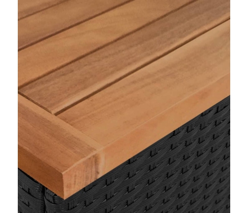 Set sofás jardín y cojines 2 pzas ratán sintético acacia negro