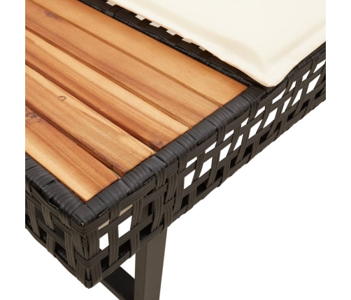 Set sofás jardín y cojines 2 pzas ratán sintético acacia negro
