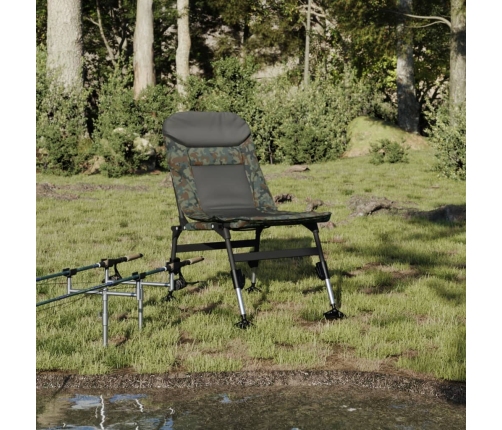 Silla de pesca patas para barro ajustables plegable camuflaje