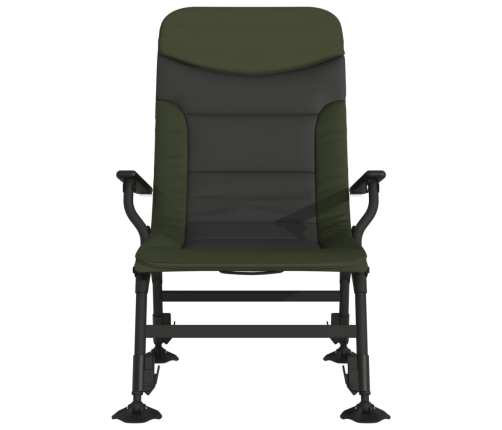 Silla de pesca con reposabrazos plegable verde