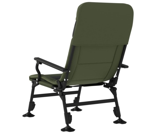 Silla de pesca con reposabrazos plegable verde