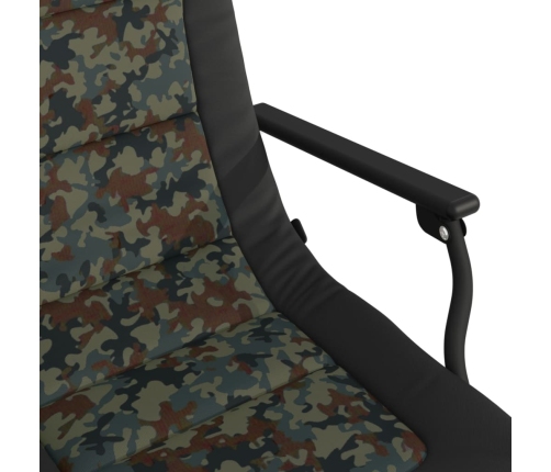 Silla de pesca con reposabrazos plegable camuflaje