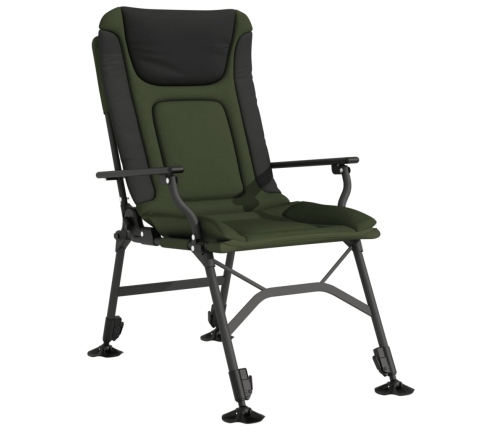 Silla de pesca con reposabrazos plegable verde