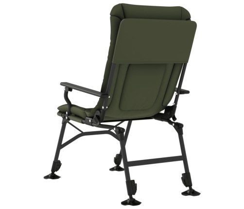 Silla de pesca con reposabrazos plegable verde