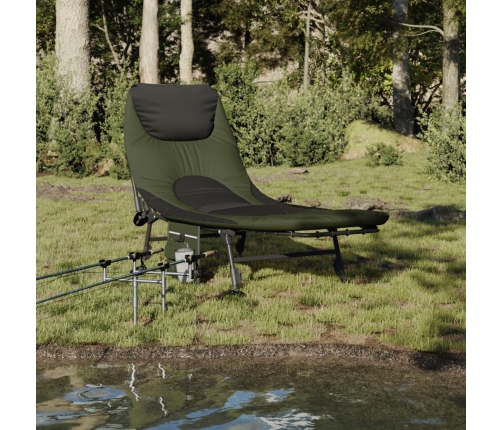 Tumbona de pesca con patas para barro ajustable plegable verde