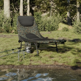 Tumbona de pesca patas para barro ajustables plegable camuflaje