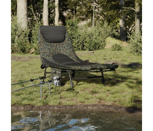 Tumbona de pesca patas para barro ajustables plegable camuflaje