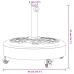 Base sombrilla redonda ruedas para mástiles Ø38 / 48 mm 27 kg