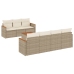 Juego de sofás de jardín con cojines beige 8 pzas ratán PE
