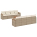 Set de sofás de jardín 9 pzas con cojines ratán sintético beige