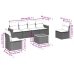 Set de comedor de jardín 7 pzas y cojines ratán sintético negro