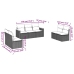 Set de comedor de jardín 7 pzas y cojines ratán sintético negro
