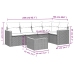 Set de muebles de jardín 6 pzas y cojines ratán sintético gris